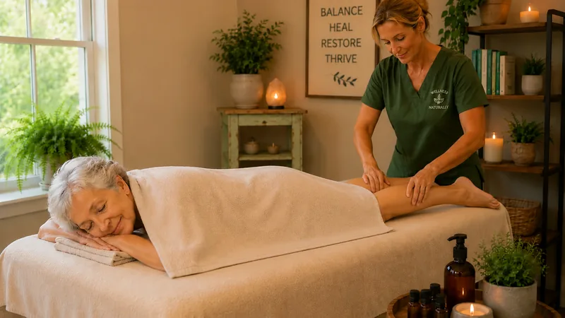 A senior receiving a gentle relaxation massage
